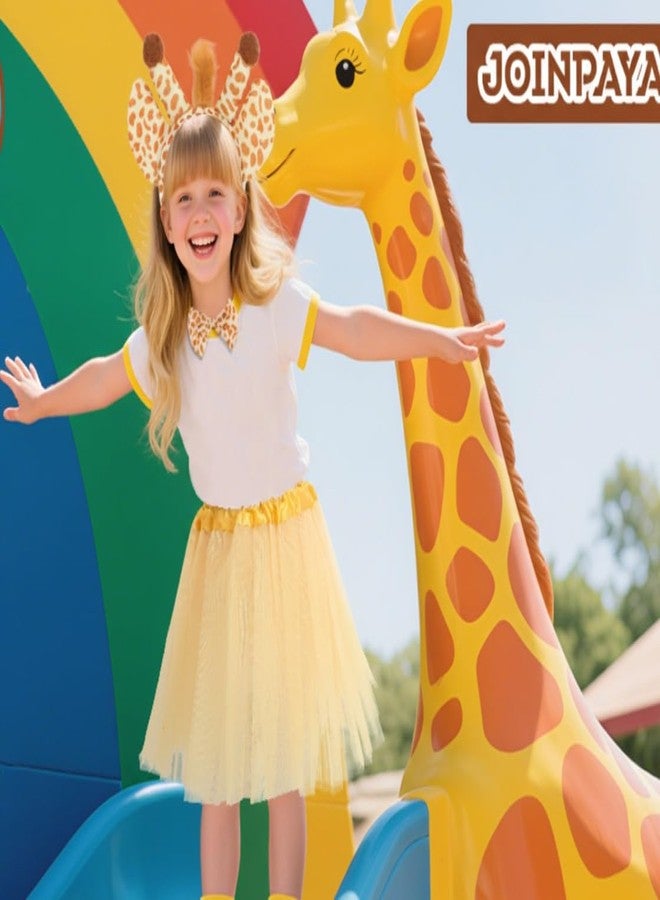 JOINPAYA Giraffe Headband Set for Kids 4Pcs Plush Costume Accessories with Headband Bow Tie Tail and Tutu Skirt Perfect for Role Play and Decorations - Image 2